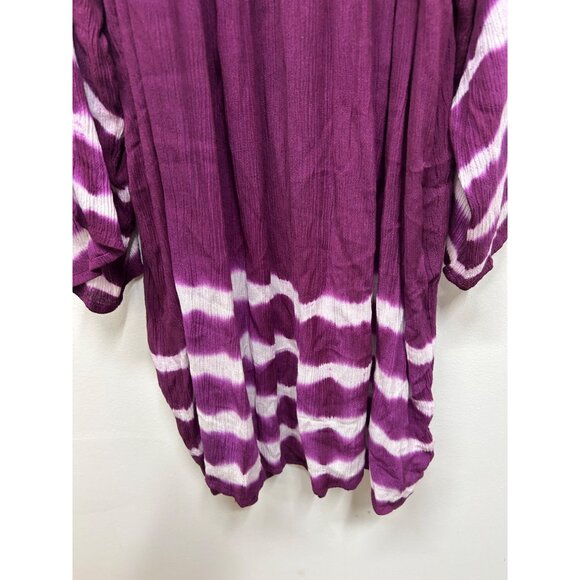 Soft Surroundings 3X Purple & White Tie-Dye Cold Shoulder Top plus size - Picture 2 of 8